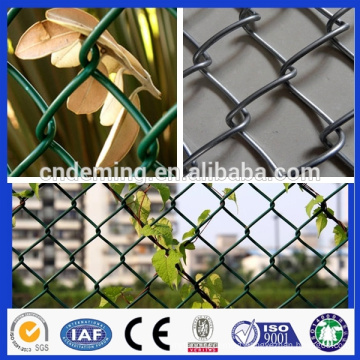 PVC coated diamond wire mesh chain link fence /zinc coated sport field chain link fence